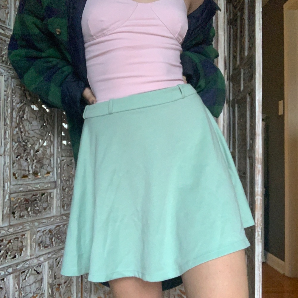 Mint green skater skirt
